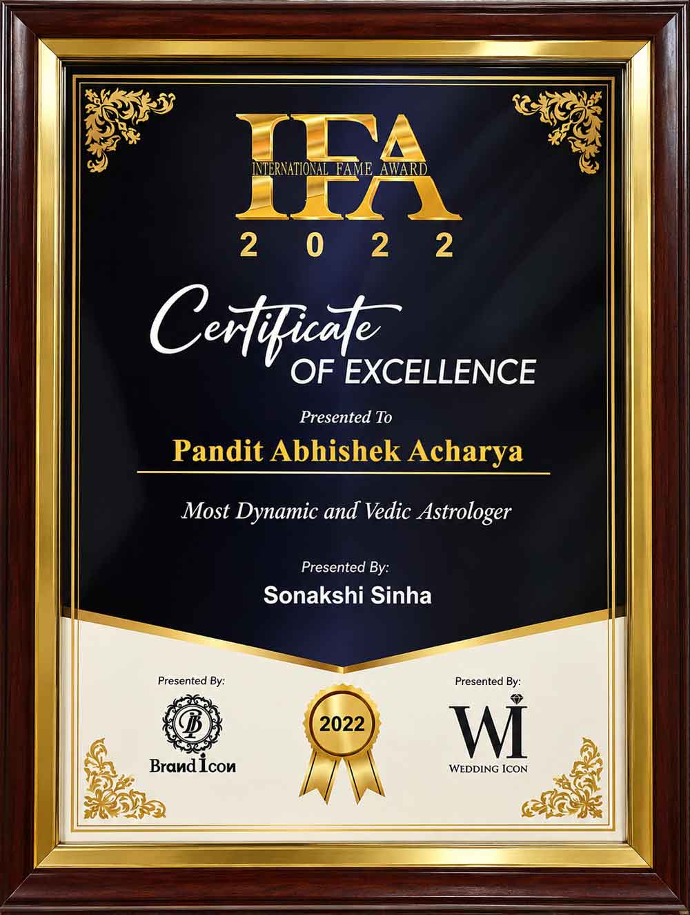 Awards & Achievements by Pandit Abhishek Acharya Ji