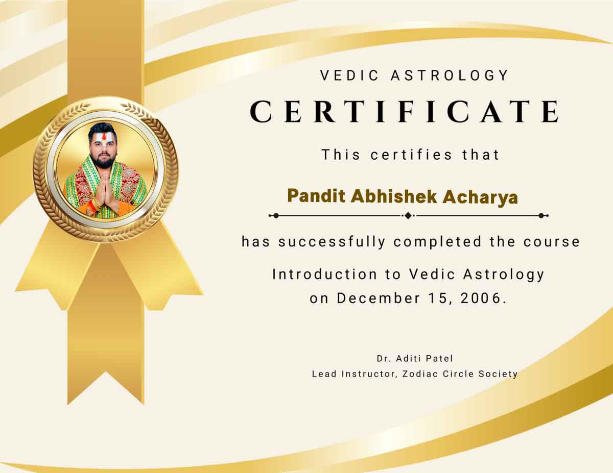Awards & Achievements by Pandit Abhishek Acharya Ji